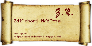 Zámbori Márta névjegykártya
